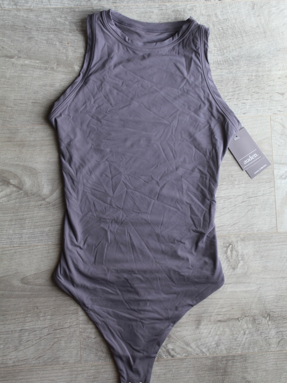 Auden High-Neck Sleeveless Bodysuit in Dusty Lavender